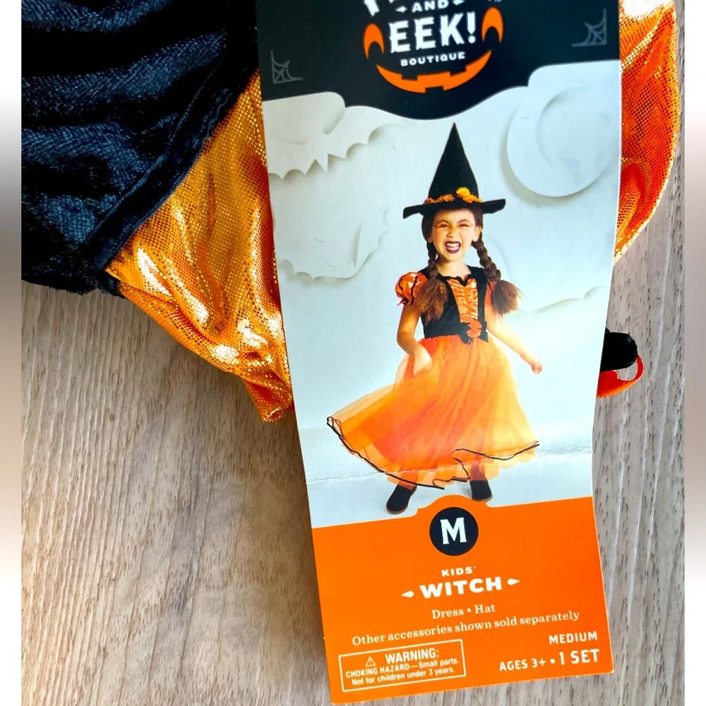 Hide and Eek orange witch costume cute halloween costume M